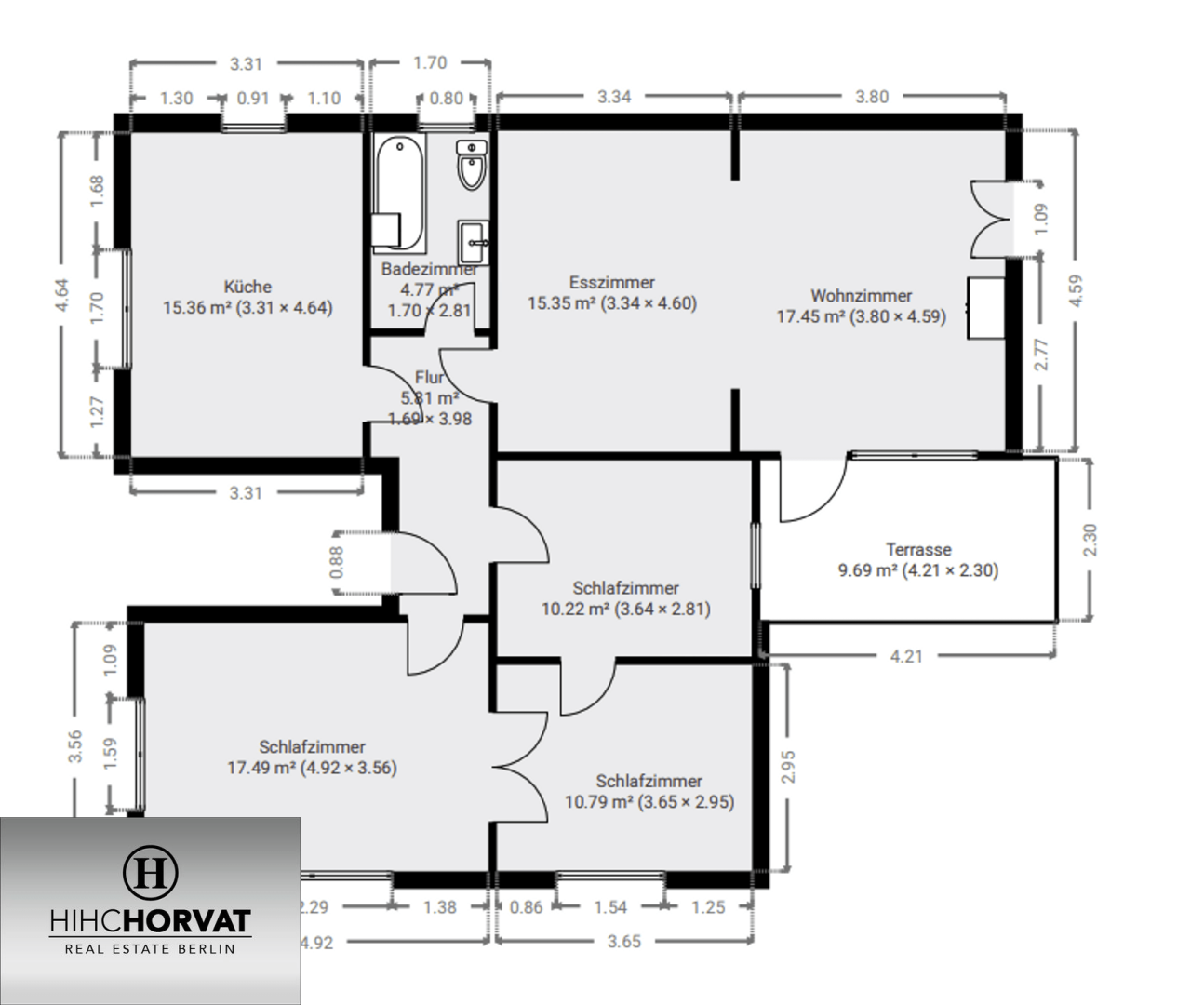 Grober Grundriss Hochparterre