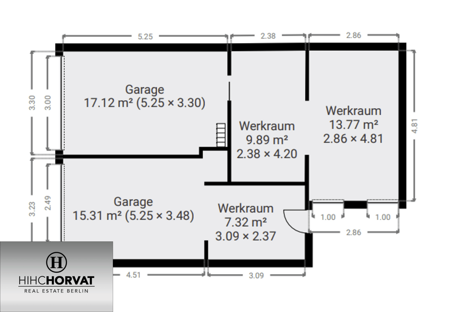 Grober Grundriss Garagentrakt EG