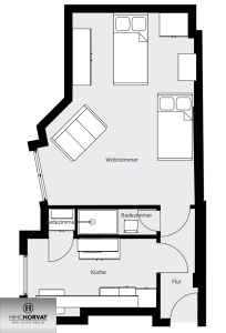 Grobe Grundrissskizze