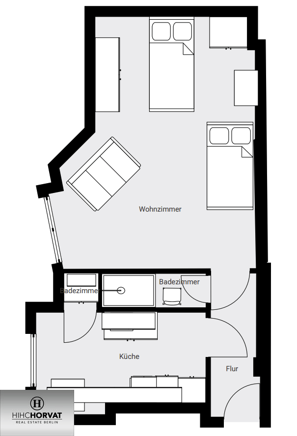 Grobe Grundrissskizze