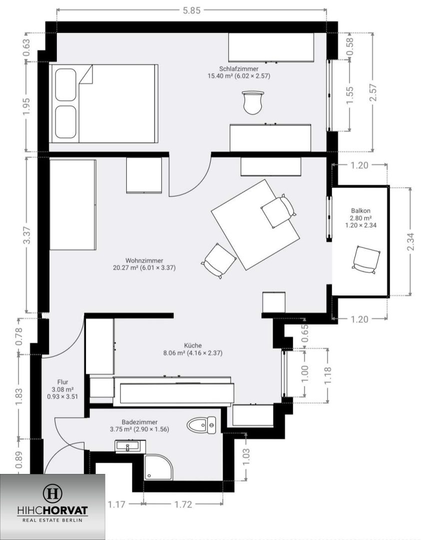 Grober Grundrissplan