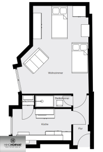 Grobe Grundrissskizze