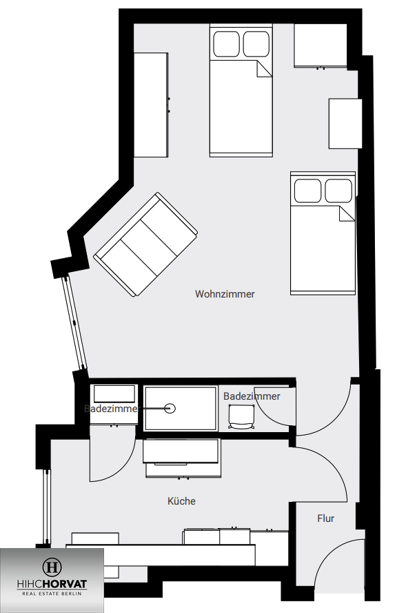 Grobe Grundrissskizze